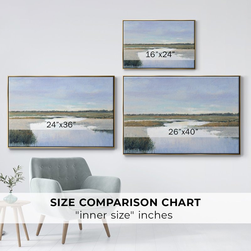«Coastal Plains I», reproduction sur toile, Or, H 27 po x l 41 po x P 2 po