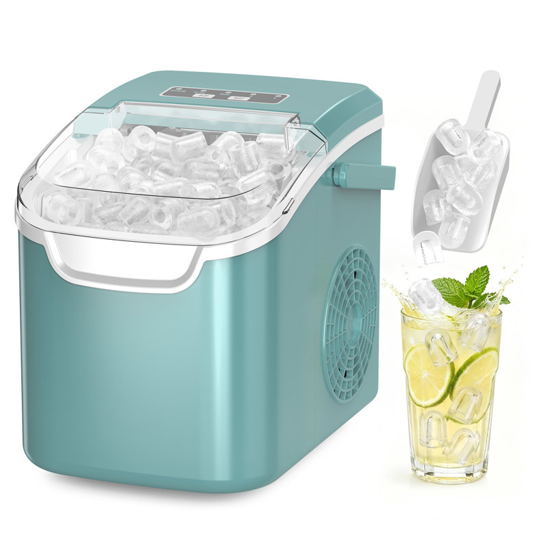 Machine à glace de comptoir Havato, machines à glaçons autonettoyantes, 26 lb / 24 heures, 8 cubes de glace prêts en 6 minutes pour la maison / cuisine / bar / fête / camping