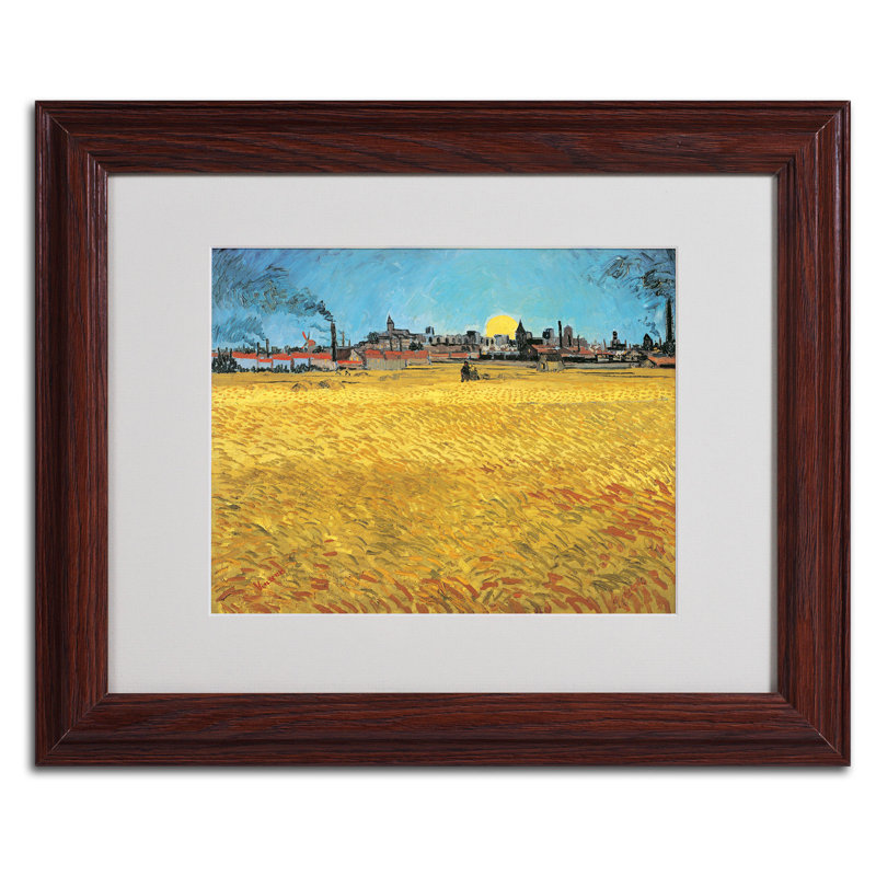 «Summer Evening 1888» par Vincent Van Gogh - reproduction de cadre photo, H 11 po x l 14 po x P 0,5 po, Brun