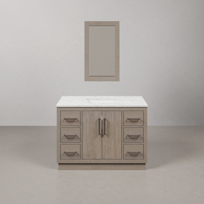 Hugo 48" Single Bathroom Vanity Set with Mirror, Oil Rubbed Bronze