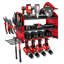 Power Tool Organizer Wall Mount, 3-Layer Storage Rack with 4 Drill Holders, Tools Holder and Storage Rack with Side Pegboards, Garage Tool Organizer for Garage, Workbench, and Workshop