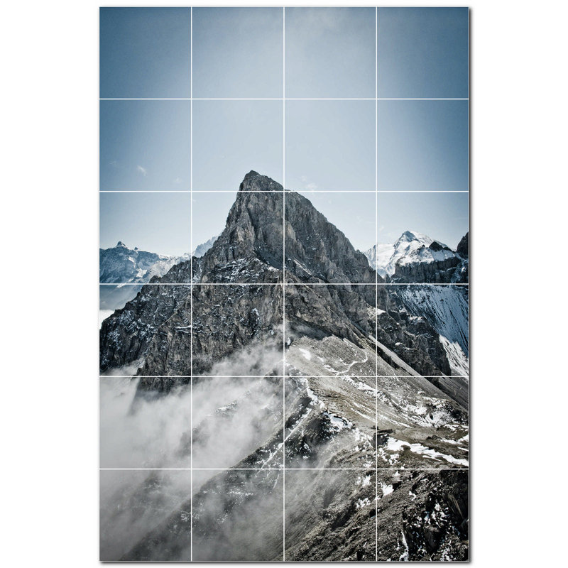 Murale décorative en céramique 8 po x 8 po Mountains Photo