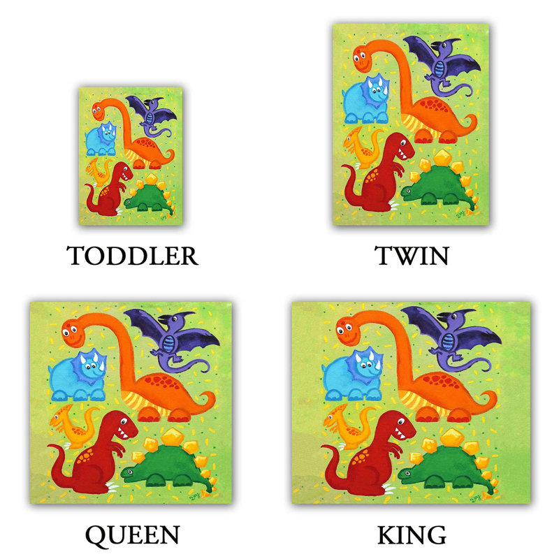 Ensemble de housse de couette dinosaur brouillé, 1 housse de couette grand + 2 taies standards