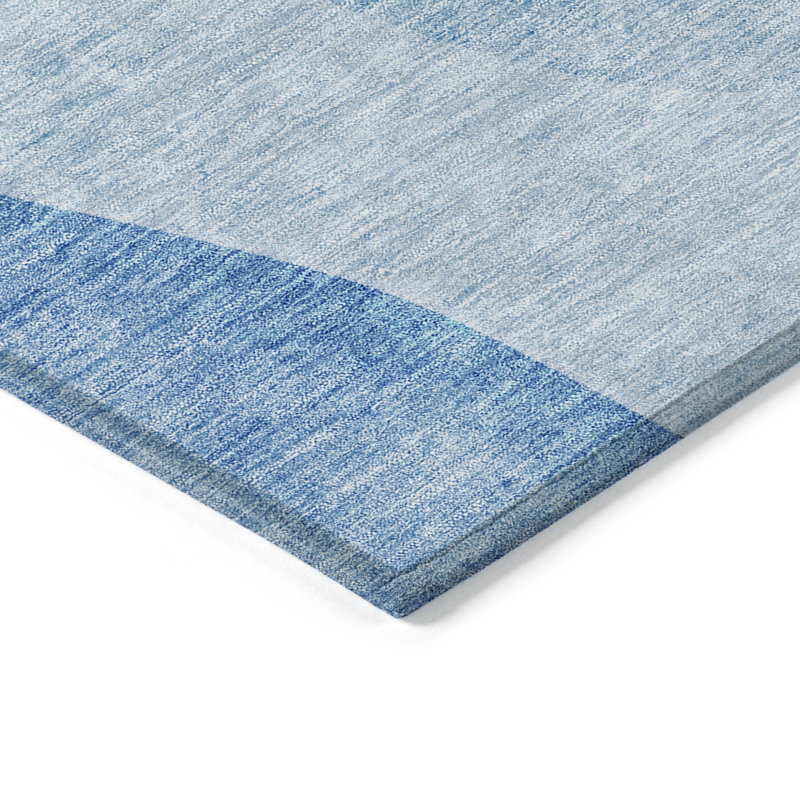 Tapis intérieur lavable abstrait bleu denim et bleu ciel HomeRoots 3 pi x 5 pi