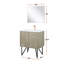 Meuble-lavabo rustique en acacia 30 po X P 20 po D, plateau en marbre de culture, ensemble de robinet en nickel brossé et Miroir-561104816