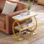 23.6" End Table, Narrow 3-Tier Side Table with Oval Metal Frame