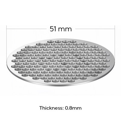 Écran espresso 51 mm en acier inoxydable, filtre porte-filtre réutilisable pour une extraction plus fluide, des éclaboussures réduites et un nettoyage plus facile
