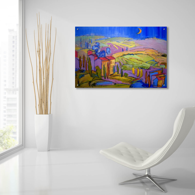 «Cascading Dream 1» par Dorothy Fagan, art mural en verre acrylique, H 24 po x l 36 po