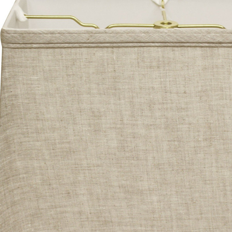Abat-jour rectangulaire en lin pâle 14 ", Crème, crème