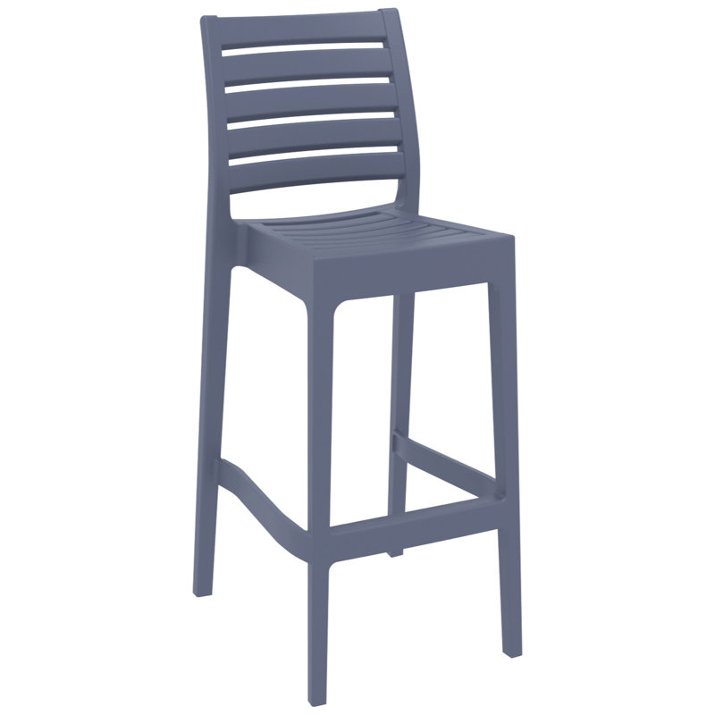 Ensemble de barre de patio empilable en plastique 3 pièces l 23,6 po Farrah, Gris foncé