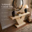 Console en L 66 po avec pieds en X et placage de bois massif, table d'entrée robuste pour petit espace-129434238-129434242-129434243