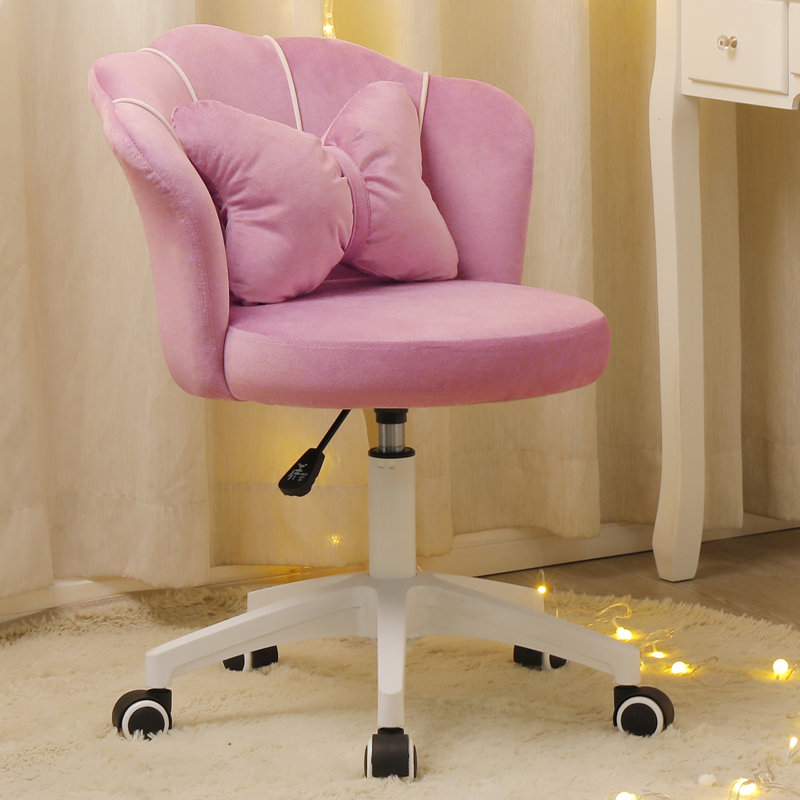 Edwardo Velvet Task Chair, white, Pink
