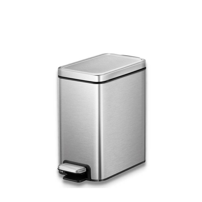 Stella Slim Step Bin Stainless Steel 10L, 35.5" H x 16.8" W x 34" D, 10