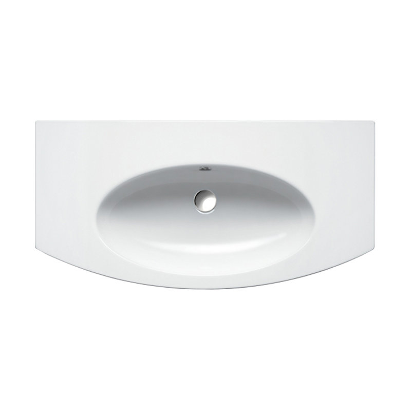 Velis 39.37'' L Bathroom Sink, 0-Hole, White