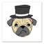 «Pug with Top Hat», impression sur toile-24400749