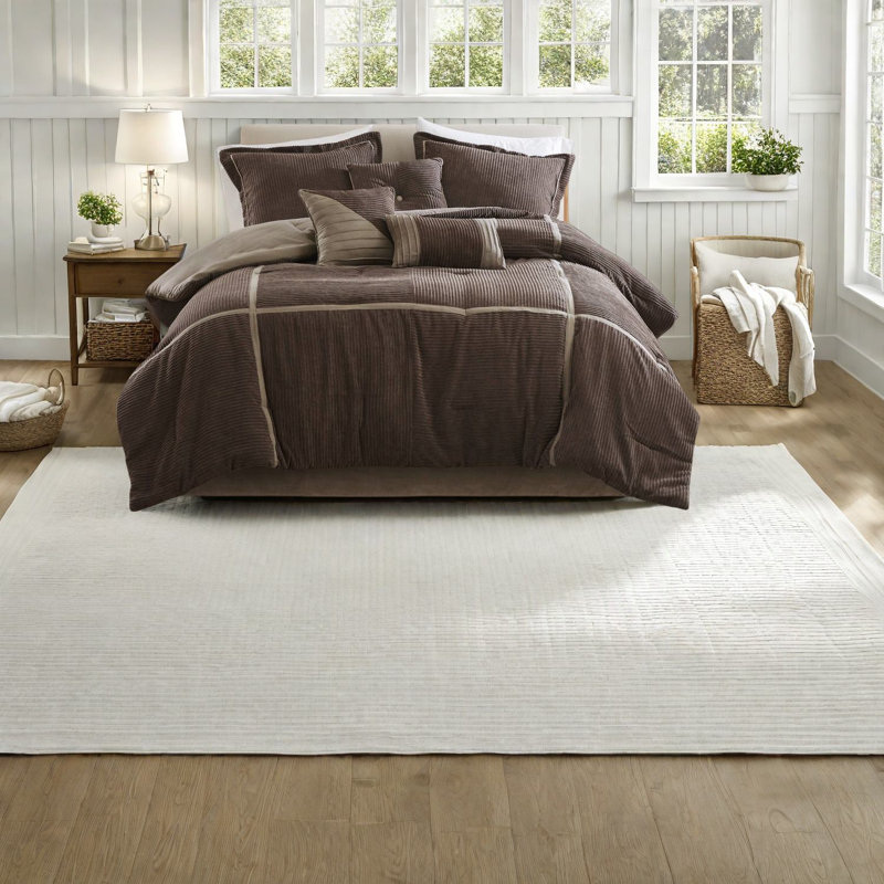 Ensembles de literie de luxe, micro velours de polyester, grand lit brun moderne, confort à la maison