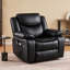   Fauteuil inclinable manuel en similicuir avec massage par vibration et chaleur lombaire, canapé inclinable réglable simple avec pochette de rangement latérale, fauteuil de repos ergonomique pour le salon, le cinéma maison et le salon-70210976