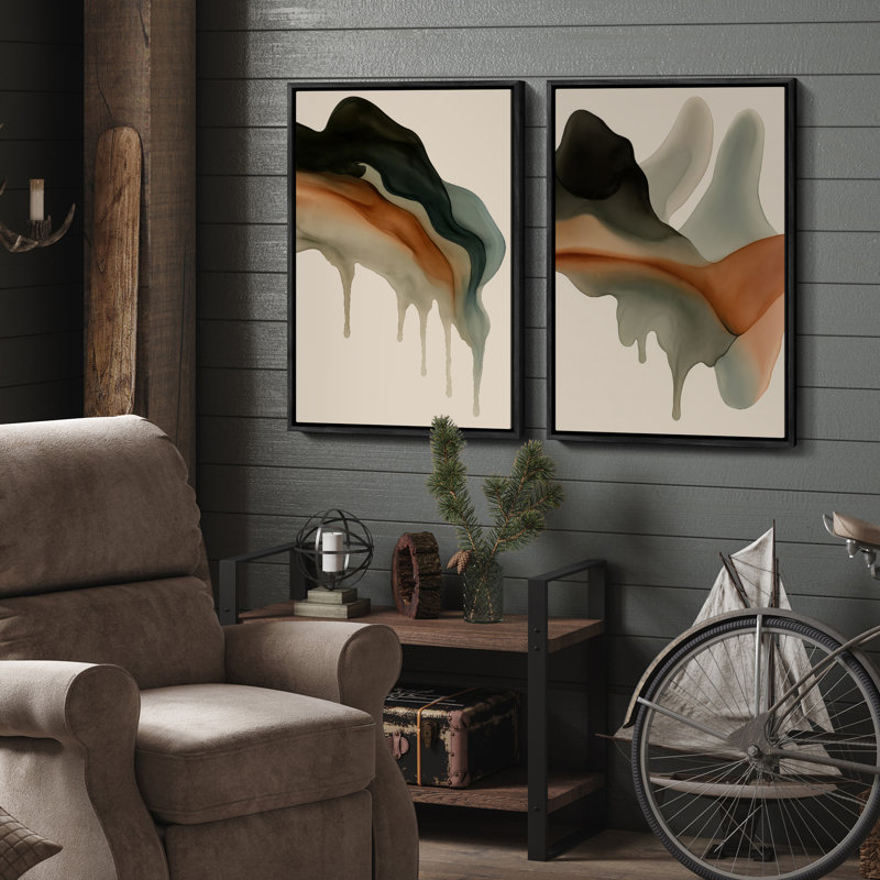 Art mural encadré, rétro, antique, classique pour chambre à coucher - 24 po x 36 po x 2 panneaux, H 36 po x l 24 po, Noir
