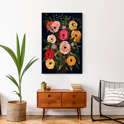" Moody Sunset Florals " Painting Print