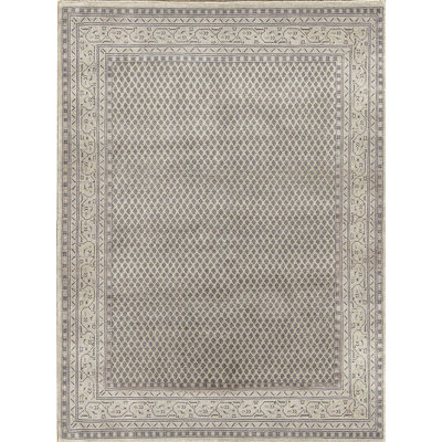 Tapis oriental en laine noué à la main gris foncé / beige Lori