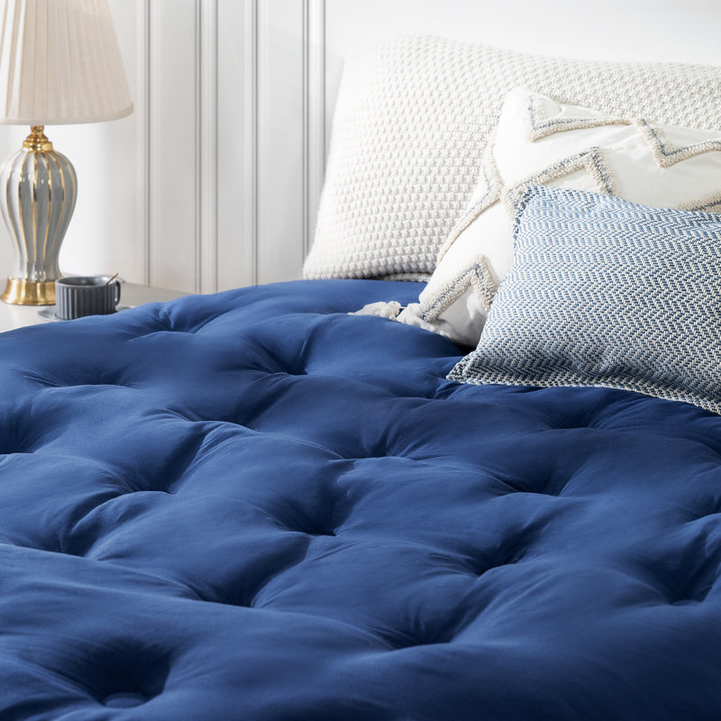 Surmatelas en duvet synthétique Warran, Complète, Bleu
