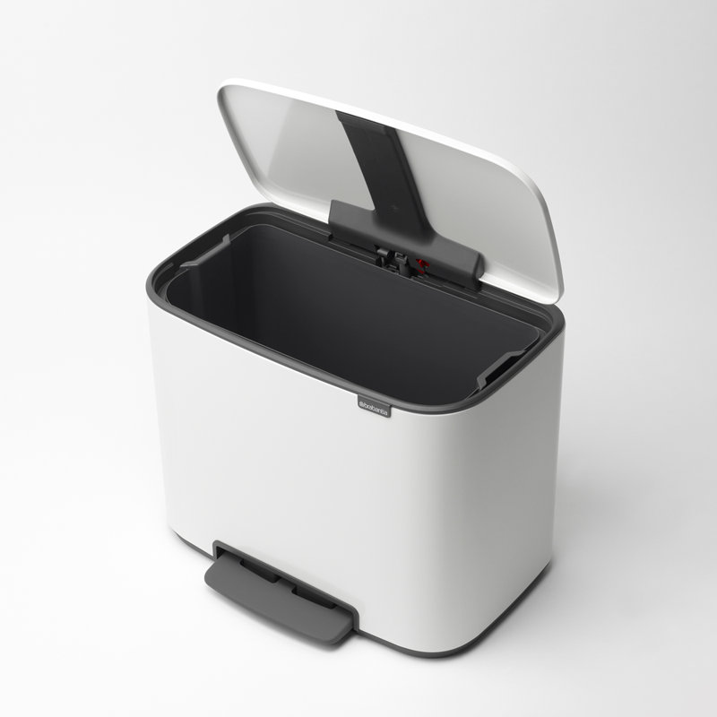 Poubelle à pédale 9,5 gallons, Blanc