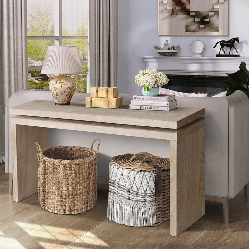 Mariany 60" Console Table, Antique Natural
