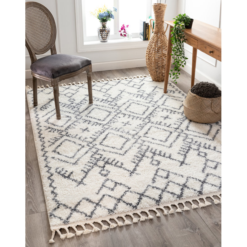 Melody Moroccan Synthetic Shag Area Rug, Rectangle 120 x 160cm