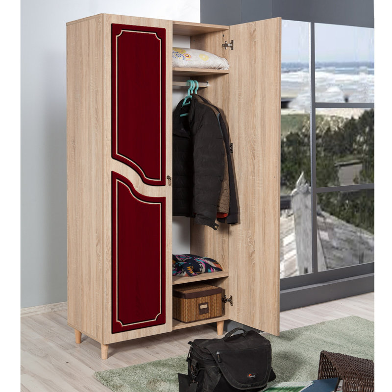 Kenna 2 Door Wardrobe, Burgundy