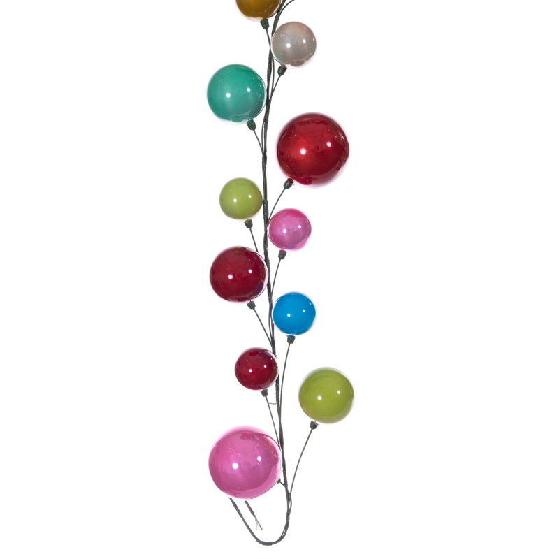 Guirlande 10 'Ball Branch, Rose / vert / rouge / bleu / orange / blanc