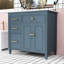 Meuble-lavabo autoportant avec lavabo en céramique, tablettes réglables et 4 tiroirs-798274734