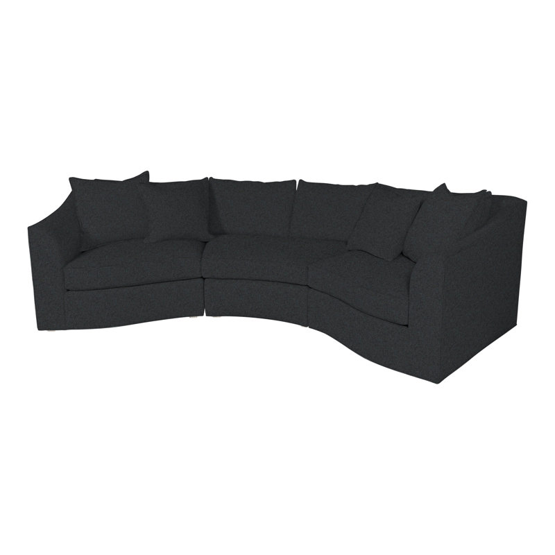 Vanguard 3-Piece Evelyn Quarter Turn Sectional, Ian Lagoon, Casa Blanca