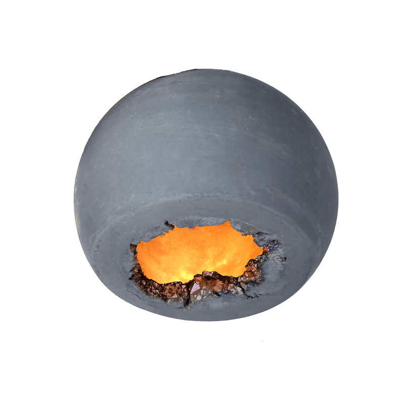 Geode 1 - Light Pendant, Matte Gray, Brass