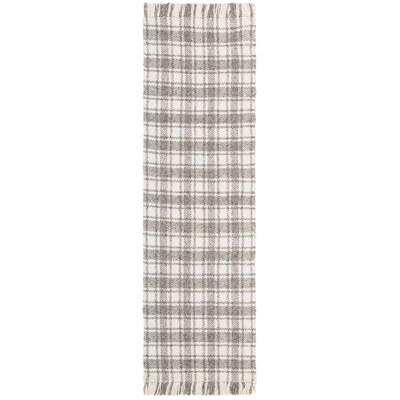 Jacques Hand Woven Wool Plaid Rug, Runner 2'3" x 8'