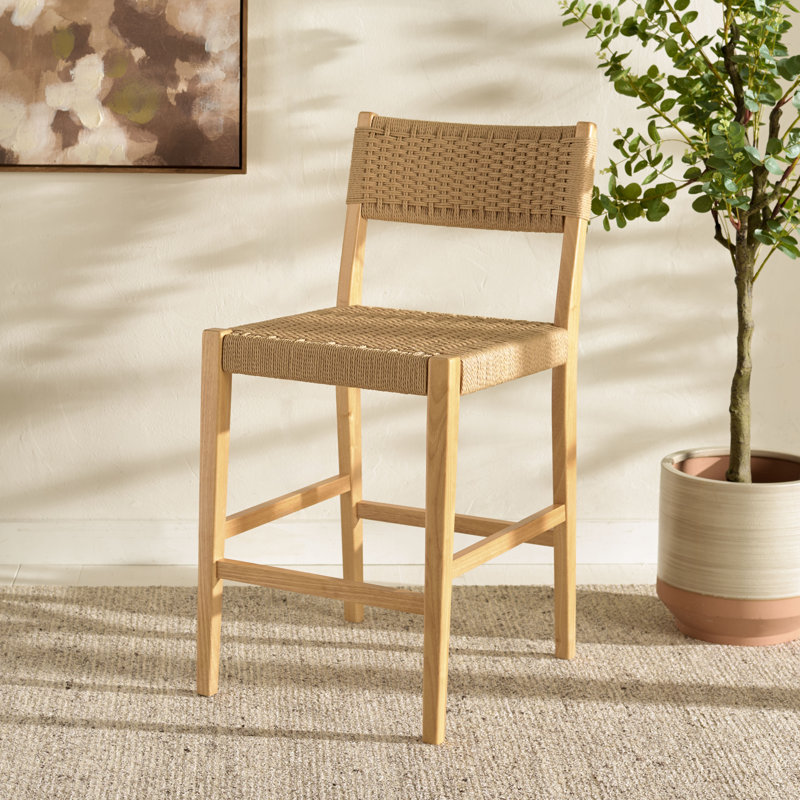 Tabouret de comptoir tissé Dutton, Naturel