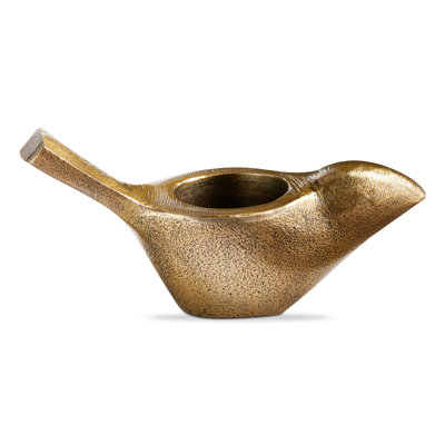Garden Bird Tealight Gold Aluminum Everyday