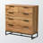Brion Brown 5-Drawer Chest With Black Metal Leg & Polymer Handle, 38.71" H X 38.45" W X 15.59" D