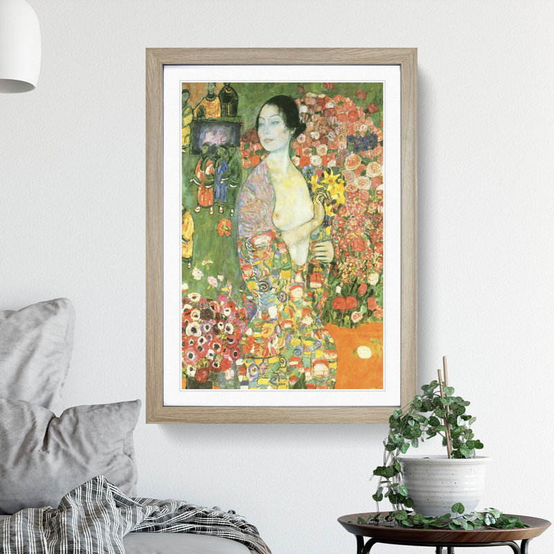 The Dancer by Gustav Klimt - Picture Frame Painting, Oak, 48cm H x 36cm W x 2cm D