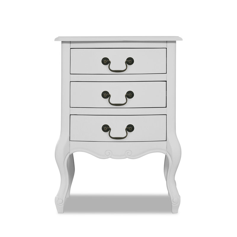 Lemaire 48cm W Solid + Manufactured Wood Bedside Table, Antique White