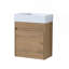 Meuble-lavabo mural 18 po avec lavabo en résine blanche et porte d'armoire à fermeture en douceur 18 po-129437882
