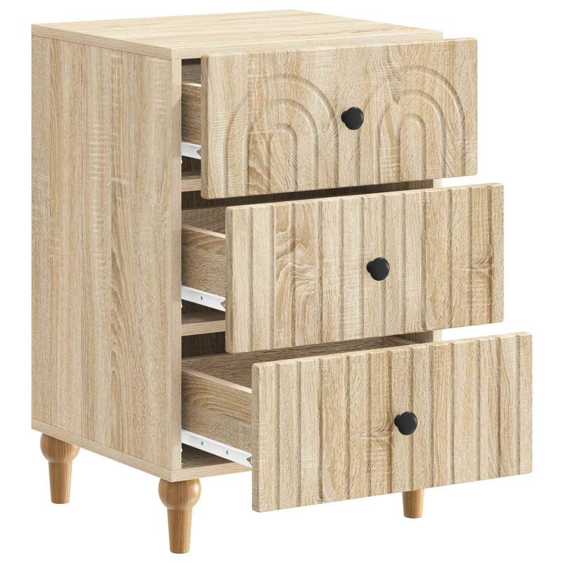 43cm W Manufactured Wood Bedside Table, Sonoma Oak