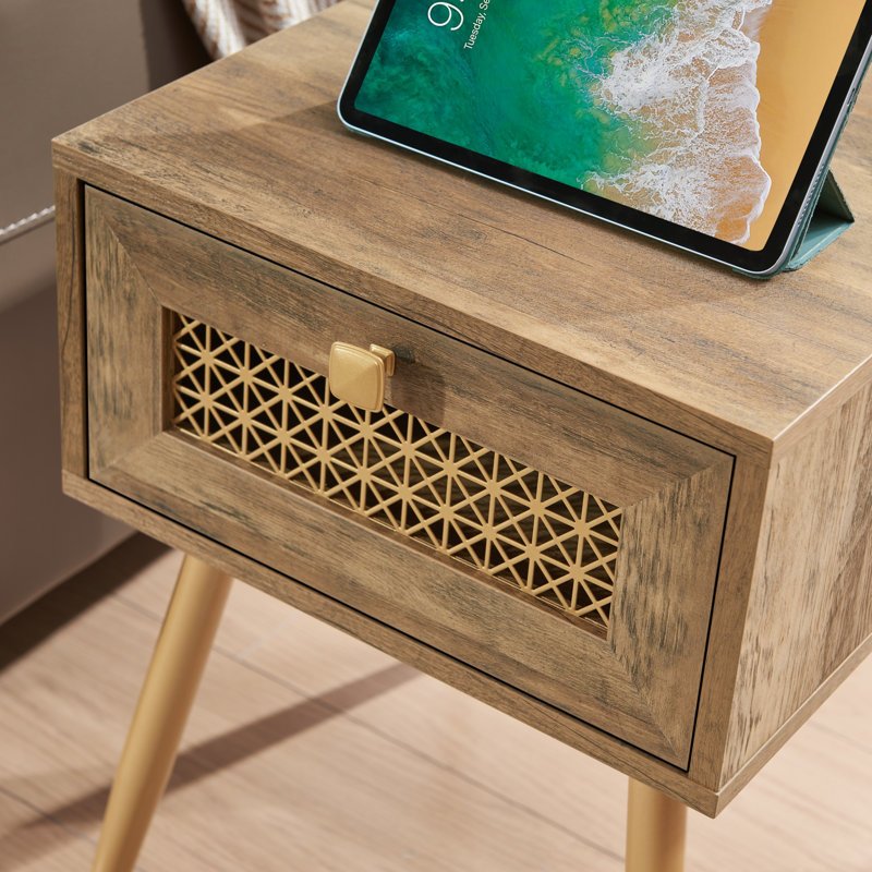 Table de bout avec rangement, Chêne rustique