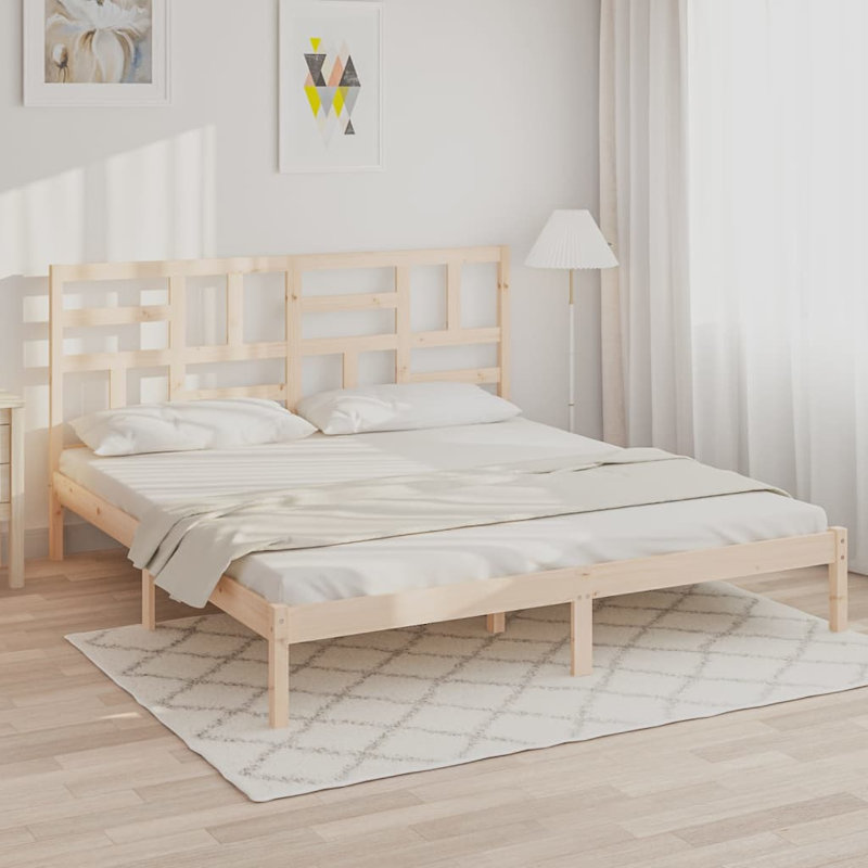 Bed Frame Solid Wood, natural, Small Single (2'6)