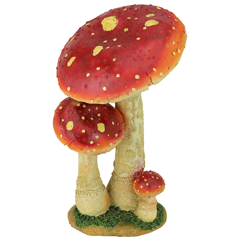 Statue champignon mystique rouge forêt