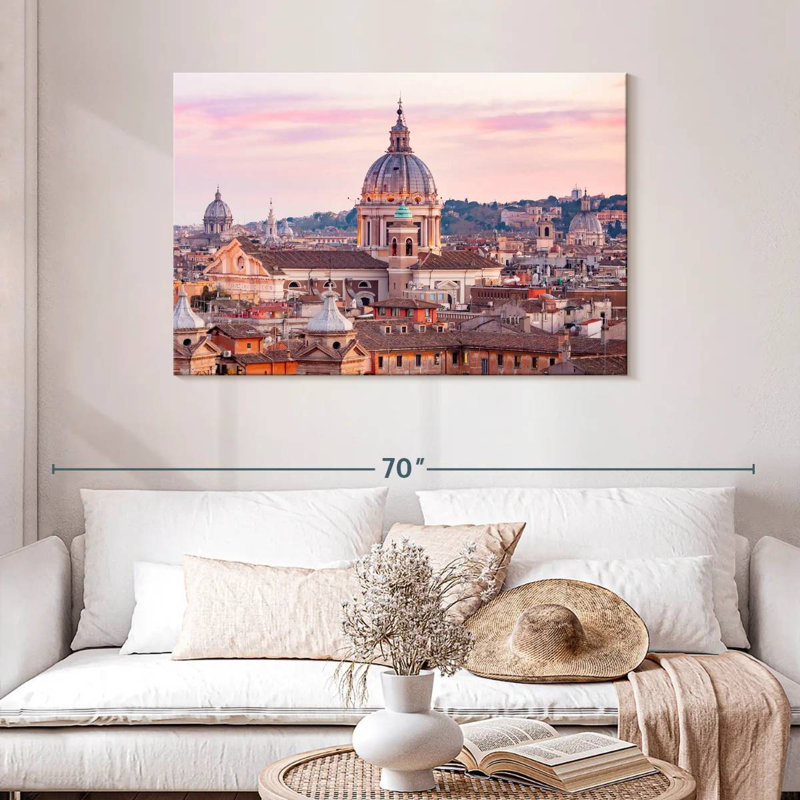Paysage de coucher de soleil Kavia Rome, H 30 po x l 45 po