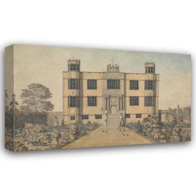 "Barlborough Hall, near Chesterfield, Derbyshire; the Main Front of the Hall" by Samuel Hieronymus Grimm - Gallery Wrap Canvas Wall Art