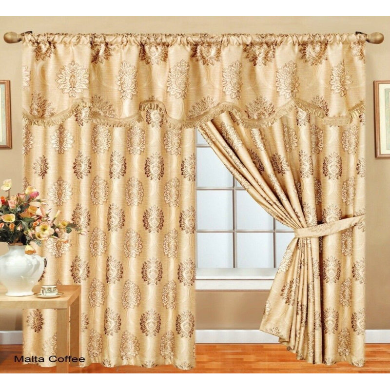 Dortch Room Darkening Curtain Pair, 168 W x 137 D cm, Beige/Brown