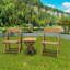 Matériau Ensemble de bistro et de table pliable d'extérieur avec 2 chaises et table rectangulaire, teck-1762679728