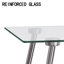 Glass Dining Table, Modern Rectangular Table with Tempered Glass Tabletop & metal Legs, Simplistic Kitchen Table, Versatile Table for Home Office-185226152