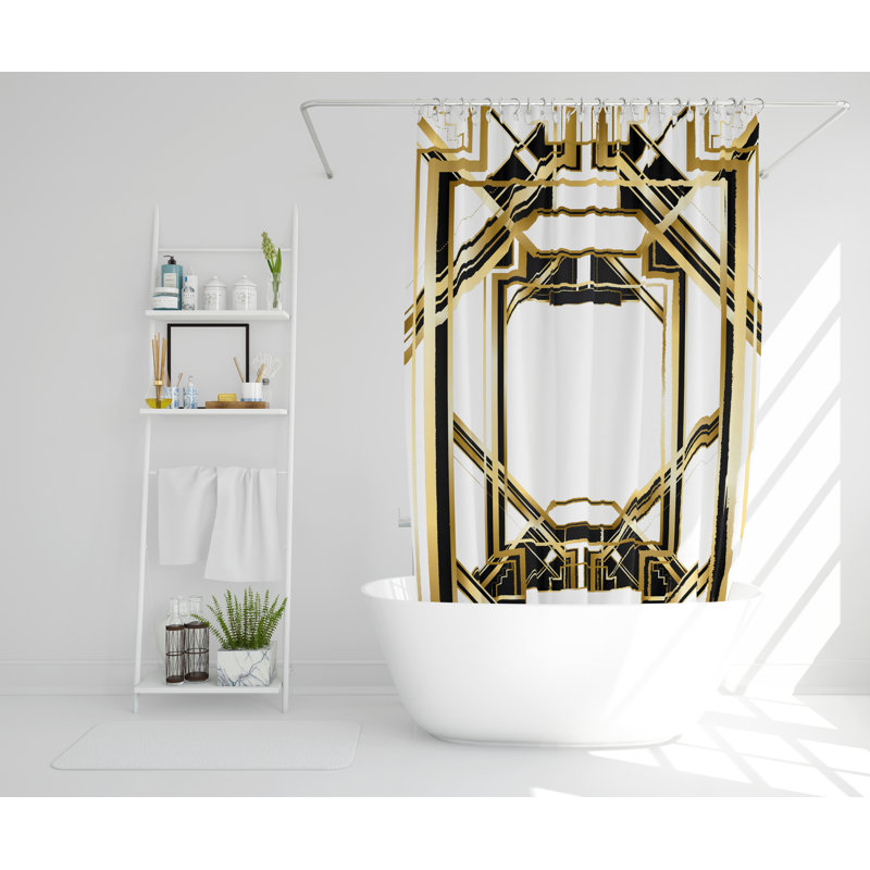 Kizzie Polyester Shower Curtain, 168cm H x 168cm W